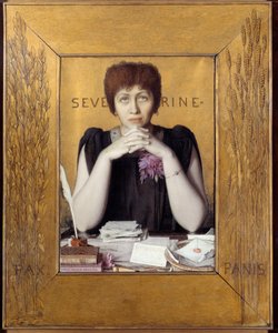 Portræt af Caroline Remy kaldet Severine (1855 - 1929) fransk journalist. Maleri af Louis Welden Hawkins (1849 - 1910) Ec. Ang