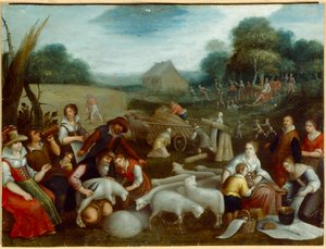 Sommer (olie på lærred) af Louis de (circle of) Caullery