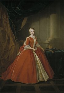 Portræt af prinsesse Maria Amalia af Sachsen 17241760 i polsk dragt, 1738