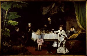 Morgenmaden i drivhuset Maleri af Louise Abbema (1858-1927) 1877 søn. 1,94x3,08 m Pau, Museum of Fine Arts.
