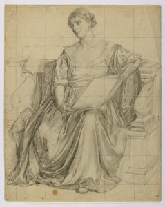 Uden titel (siddende draperet kvindelig allegorisk figur)