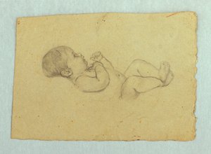 Studie af en baby af Louise Howland King Cox