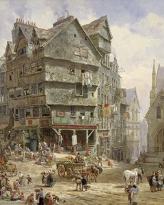 The High Street fra West Bow, Edinburgh (akvarel)
