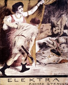 Richard Strauss, illustration af partituret til ""Elektra"" af Louis Corinth i 1908. privat samling Milano