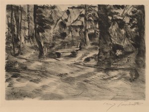 Bank im Walde II bænk i skoven II, 1917. af Lovis Corinth