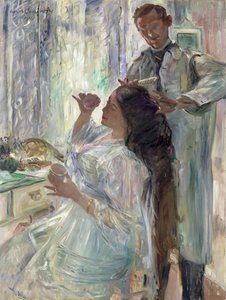 Charlotte Corinth ved hendes toiletbord, 1911 af Lovis Corinth