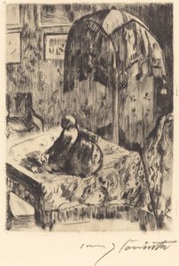 Interiør med gulvlampe, 1916. af Lovis Corinth