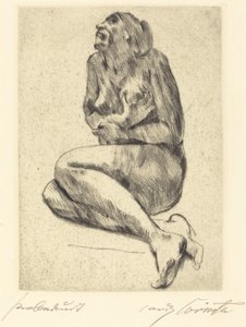 Krøjende kvinde nøgen Krøj nøgen kvinde, 1914. af Lovis Corinth