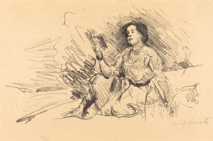 Pige læser af Lovis Corinth