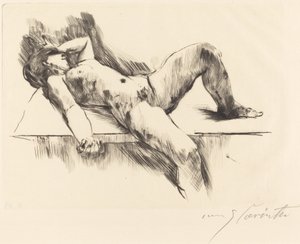 Liggende nøgen kvinde III af Lovis Corinth