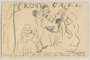Lovis Corinth til Carl Strathmann: postkort, poststemplet 22. maj 1905 af Lovis Corinth