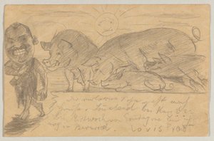 Lovis Corinth til Carl Strathmann: postkort, poststemplet 25. august 1899 af Lovis Corinth