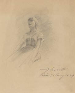 Siddende ung kvinde [recto], 1889. af Lovis Corinth