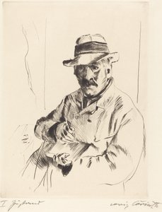 Selvportræt i stråhat, 1913. af Lovis Corinth