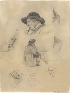 Ark med skitser af Lovis Corinth