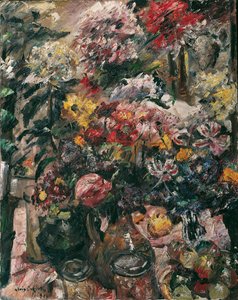 Stilleben med krysantemum og amaryllis, 1922. af Lovis Corinth