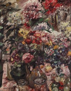 Stilleben med krysantemum og amaryllis af Lovis Corinth