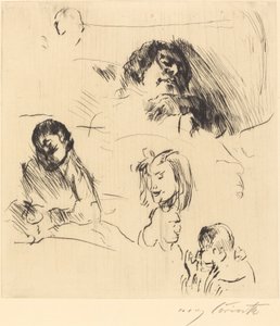 Forskellige portrætskitser portrætstudier, 1920. af Lovis Corinth