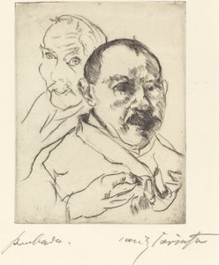 Skitse af to mandlige hoved-selvportrætter, 1915. af Lovis Corinth