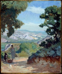 Rhodansk landskabsmaleri af Joseph Loys Prat (1879-1934), 20. århundrede.