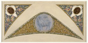Skitse til den festlige trappe i Hôtel de Ville de Paris: Bull, ca. 1888 -1898 (olie på kalkerpapir)