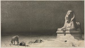 The Rest on the Flight into Egypt recto, Skitse of a Sphinx [] verso, ca. 1879-80.