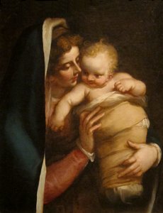 Madonna og barn af Luca Cambiaso