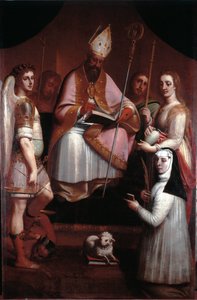 Sankt Augustin af Hippo med helgener (maleri