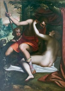 Venus og Adonis, før 1585, Luca Cambiaso (olie på lærred) af Luca Cambiaso