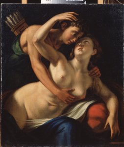 ""Venus og Adonis"" Maleri af Luca Cambiaso (eller Cambiasi, Cangiagio) dit Lucchetto da Genova) (1527-1585) 1500-tallet Mykolaiv (Nikolaiev) Regional Wereshchagin Art Museum, Ukraine