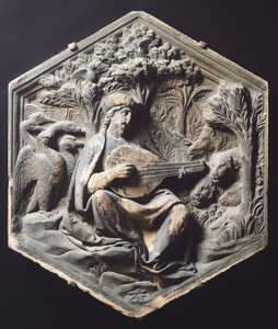 Musik (Orpheus), af Luca della Robbia (ca. 1400-1482) af Luca Della Robbia