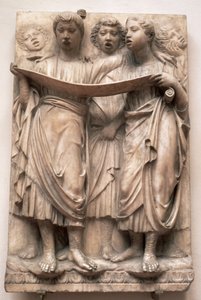 Syngende engle, relief fra Cantoria af Luca della Robbia (1400-82), ca. 1435 (marmor)
