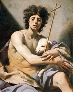 St John Baptist, af Luca Ferrari (1605-1654), olie på lærred