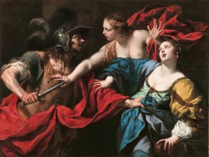 Venus forhindrer sin søn Aeneas i at dræbe Helena af Troja af Luca Ferrari