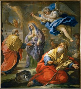 Bebudelse til Joachim (maleri på lærred) af Luca Giordano