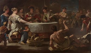 Dyk og Lazarus, 1680. af Luca Giordano