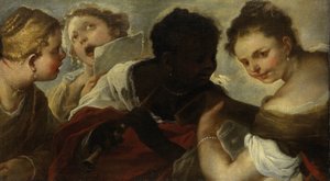 Fire kvinder laver musik af Luca Giordano