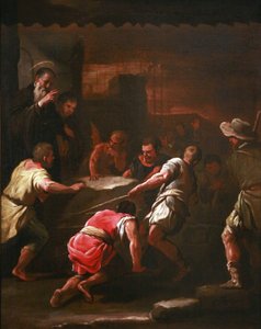 Fransk:  Un miracle de saint Benoît Et mirakel af Sankt Benedikt af Luca Giordano