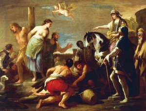 Olindo og Sophronia, af Luca Giordano, olie på lærred af Luca Giordano