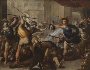 Perseus forvandler Phineas og hans tilhængere til sten, begyndelsen af 1680