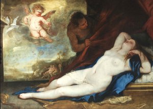 Sovende Venus, Amor og Satyr, ca. 1670.