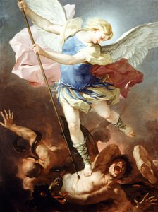 St. Michael besejrer dæmonen, af Luca Giordano (1634-1705), olie på lærred