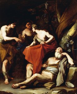 The Drunkenness of Noah, af Luca Giordano, olie på lærred af Luca Giordano