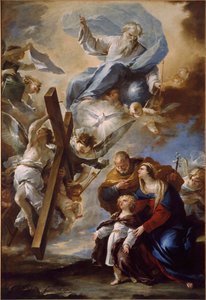 Den hellige familie med lidenskabens symboler, ca. 1660. af Luca Giordano