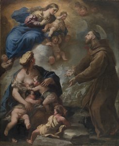 Jomfruen og barnet viser sig for den hellige Frans af Assisi, 1680