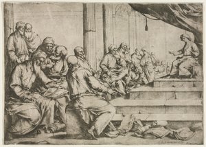 Den unge Kristus underviser i templet, ca. 1653. af Luca Giordano
