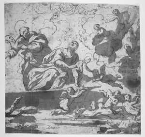 Krydset af Nilen på flyet ind i Egypten af Luca Giordano