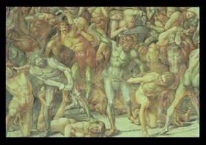 Helvede, fra den sidste dom (detaljer) af Luca Signorelli