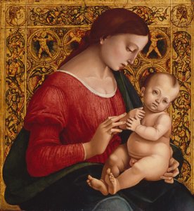 Madonna og barn, ca. 1505-07 (olie og guld på træ) af Luca Signorelli