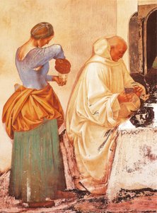 Historier om Skt. Benedikte af Luca Signorelli (cirka 1445-1523), freskomaleri, St. Benedikts kloster, Monte Oliveto Maggiore kloster af Luca Signorelli